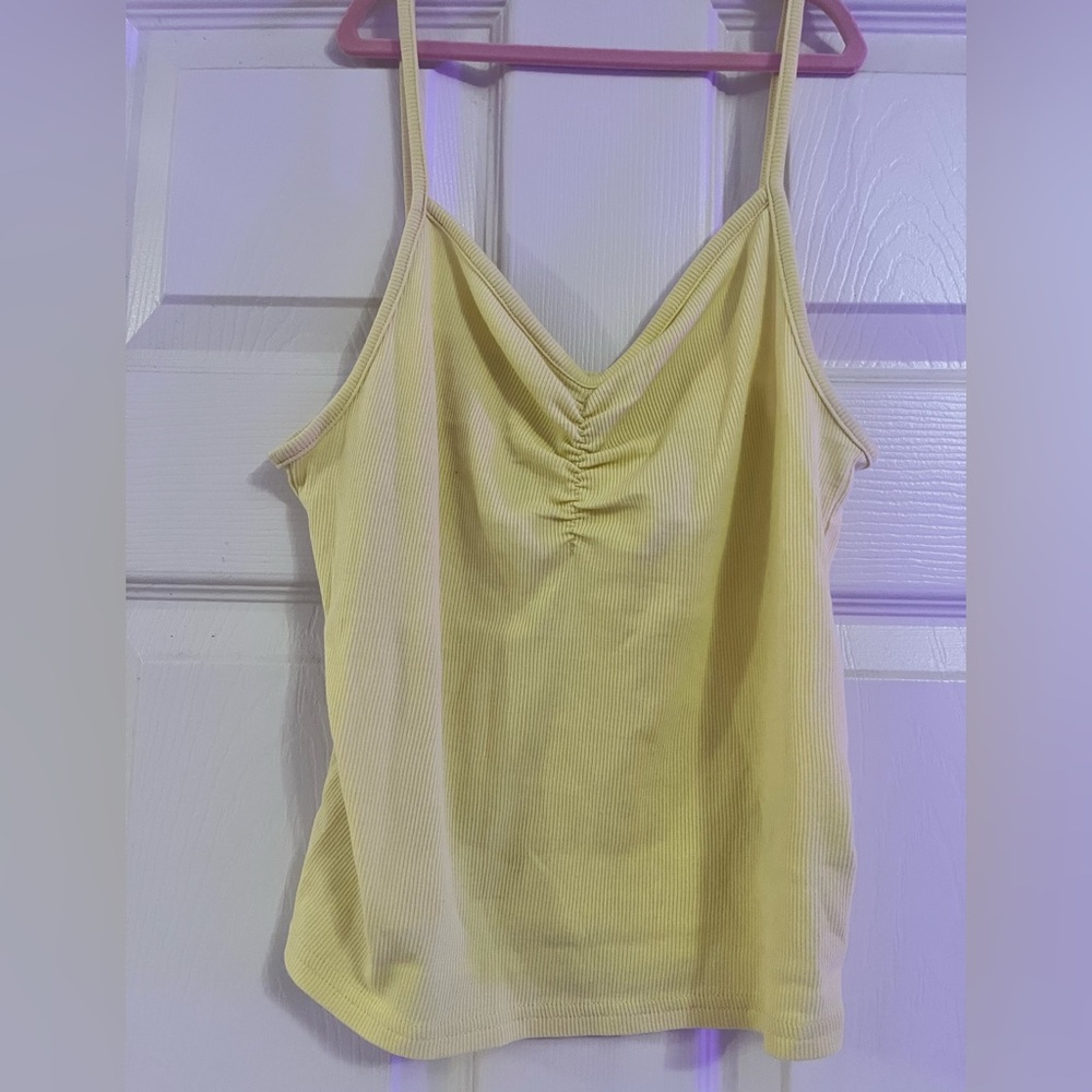 Yellow Ruched Women's Tanktop